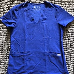 Figs Royal Blue Scrub top
